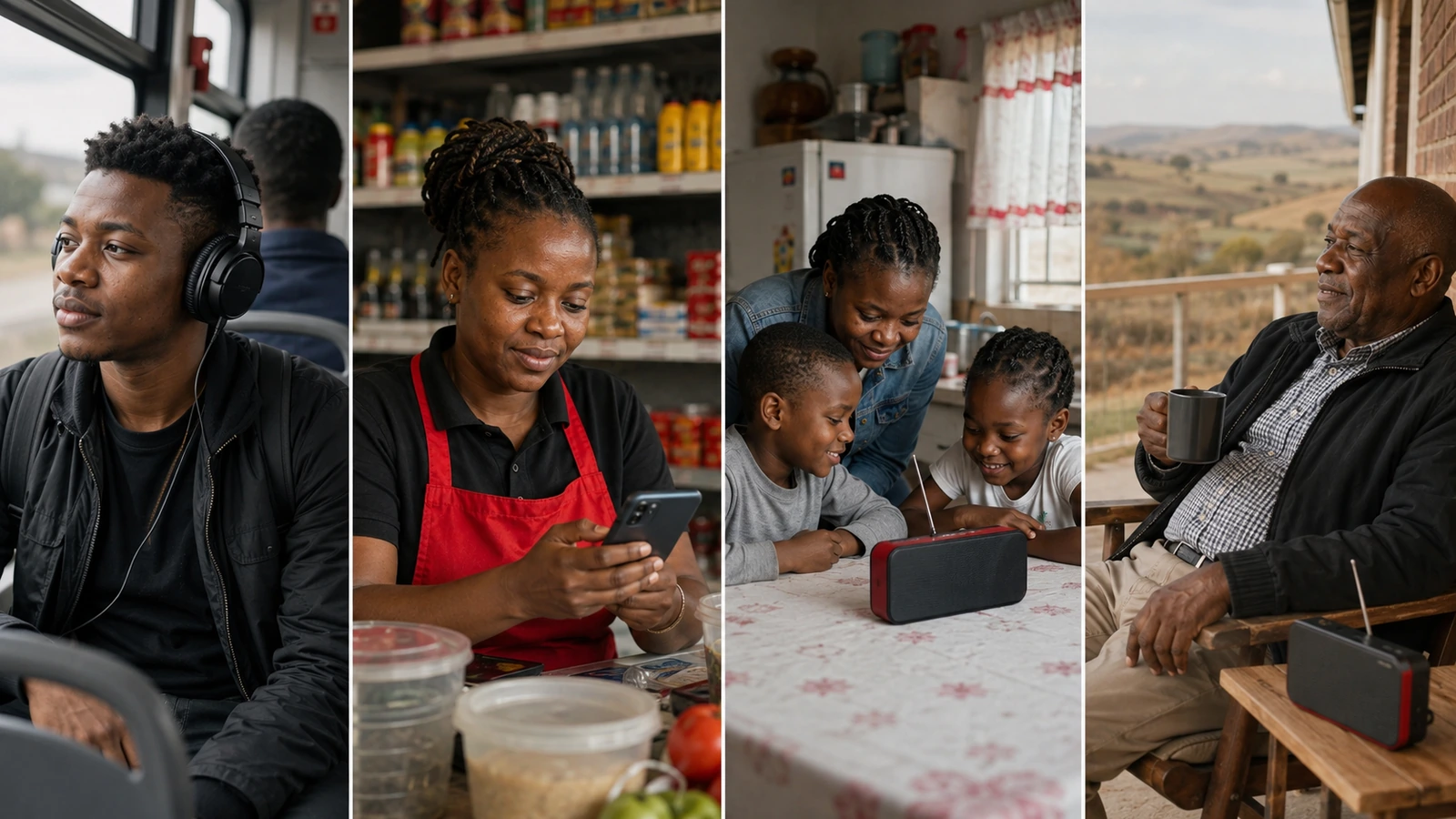 Different Nquthu listeners reached through online community radio