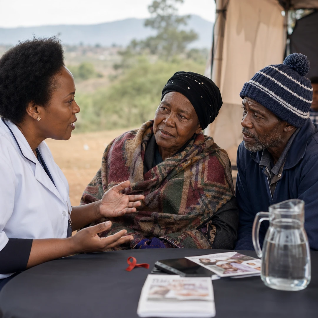 Community health awareness discussion in Nquthu