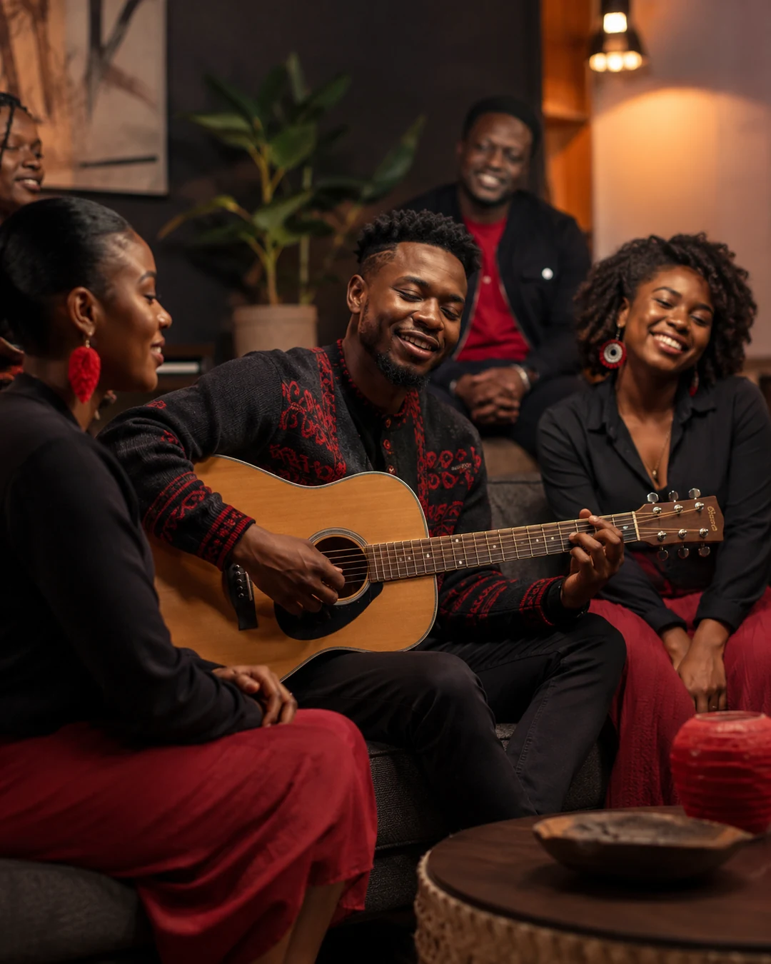 Youthful Saturday evening music scene representing Ebusheni Bami