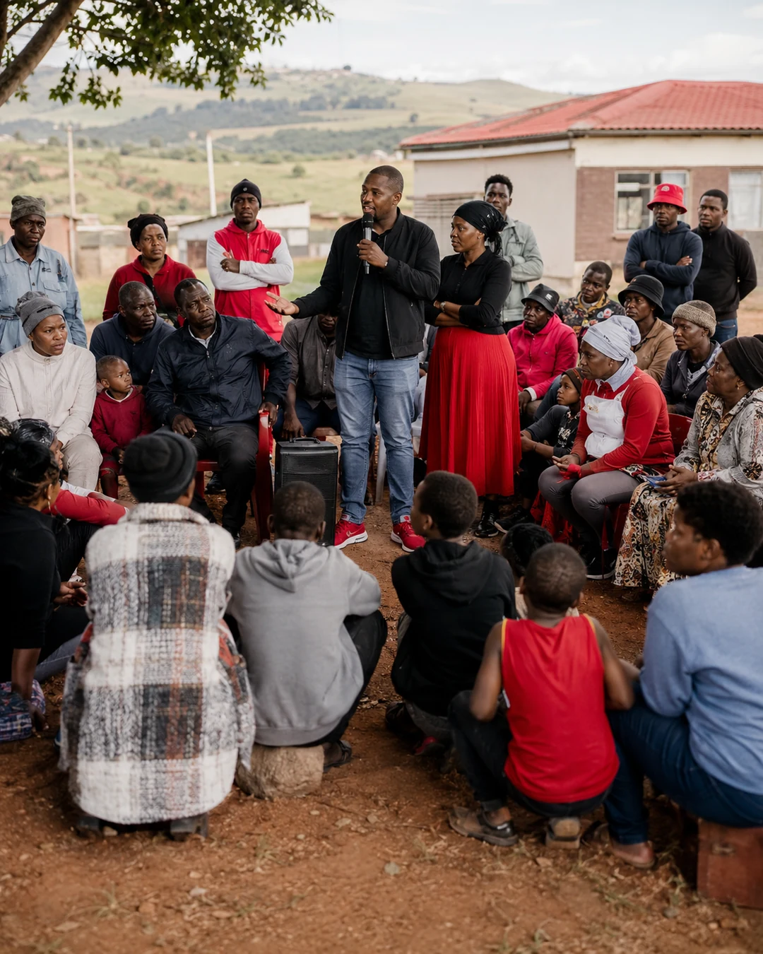 Nquthu community gathering representing local events and imbizo discussions